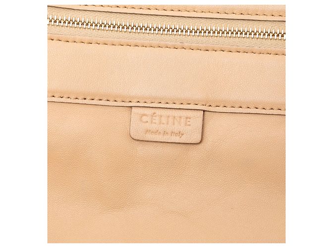 Céline Celine Beiger Bicolor Leder Vertikaler Cabas Tote - Ansicht 5