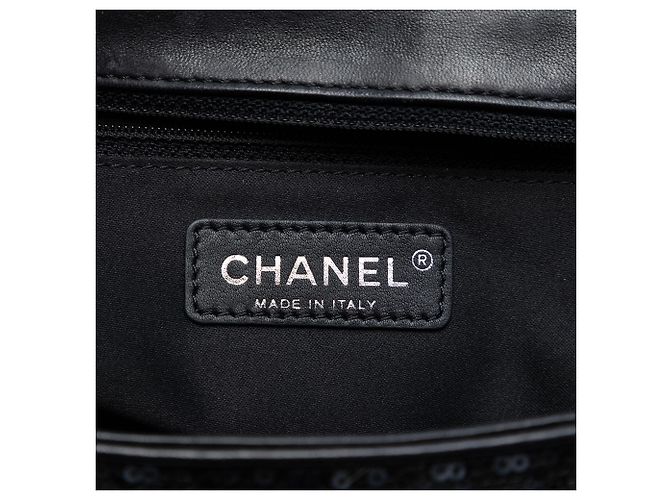 Chanel Nero Jumbo Classico Paillettes Flap Singolo - vista 5