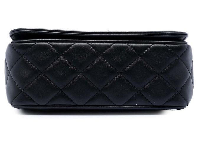 Sac à bandoulière en cuir d'agneau noir Chanel Lucky Charms - vue 3