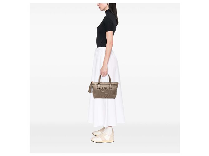 Gucci Brown Small Leather Soho Arbeits-Tote Braun Taupe - Ansicht 8