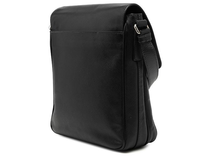 Sac de voyage messager en Saffiano noir de Prada - vue 2