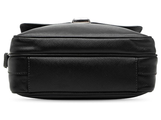 Sac de voyage messager en Saffiano noir de Prada - vue 3