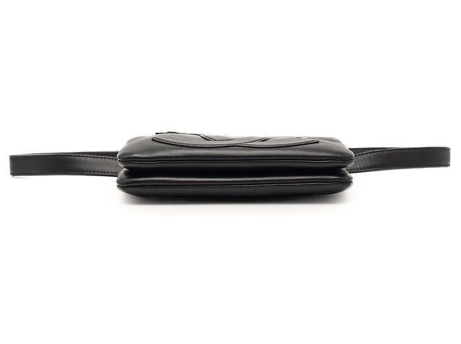 Belt bag doppia zip in agnello nero Chanel Mania - vista 3