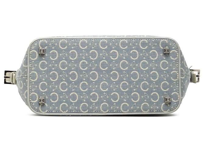 Céline Borsa a mano in tela Macadam Celine blu C Blu chiaro - vista 3