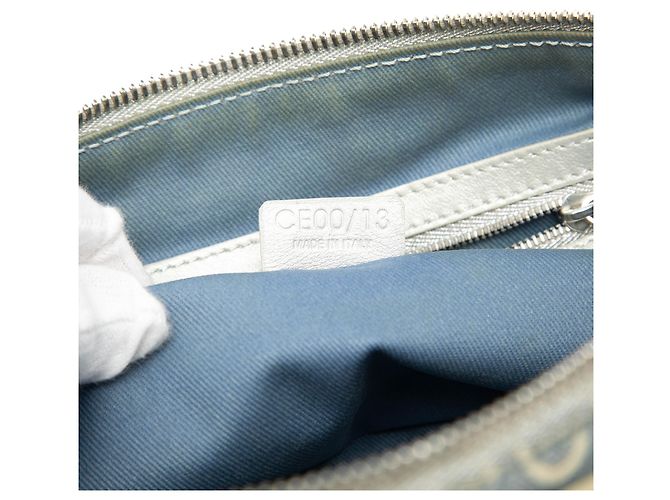 Céline Borsa a mano in tela Macadam Celine blu C Blu chiaro - vista 6
