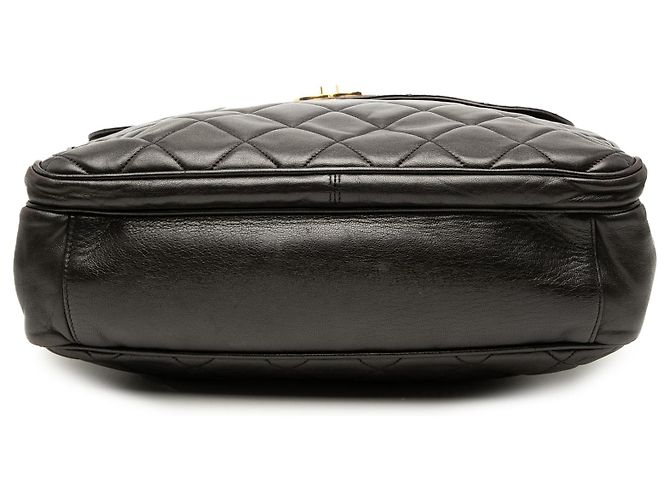 Chanel Braune CC gesteppte Lammleder Tote mit Fronttasche Dunkelbraun - Ansicht 3