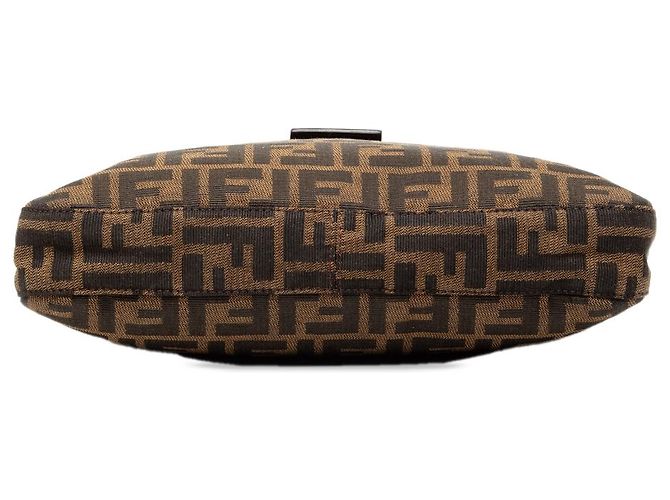 Borsa a spalla in tela Zucca marrone Fendi - vista 3
