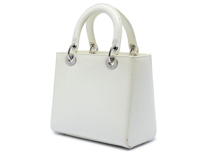 Dior Bianco Medio Patente Microcannage Lady Dior Crudo - vista 2