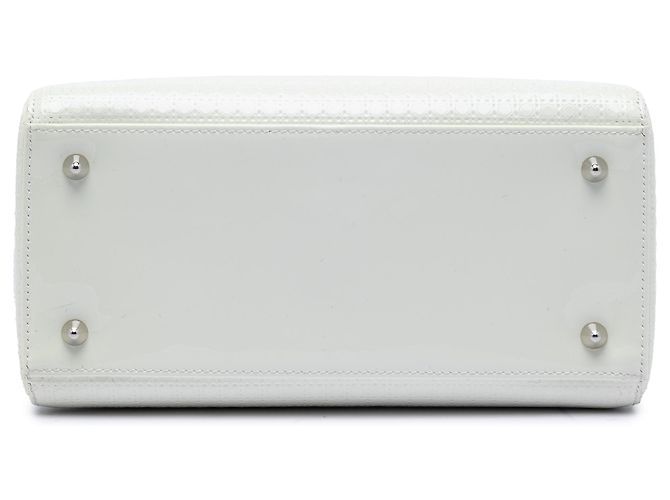 Dior Bianco Medio Patente Microcannage Lady Dior Crudo - vista 3