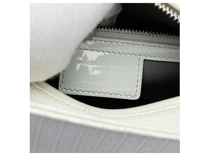 Dior Bianco Medio Patente Microcannage Lady Dior Crudo - vista 5