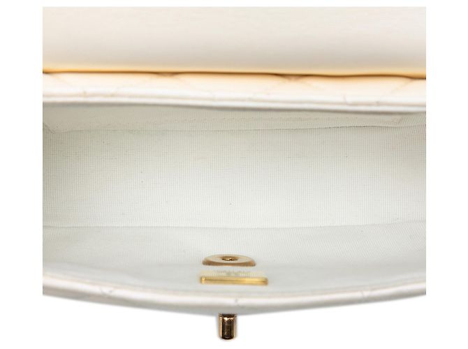Chanel Weißes CC gesteppte Lammleder Handtasche - Ansicht 4