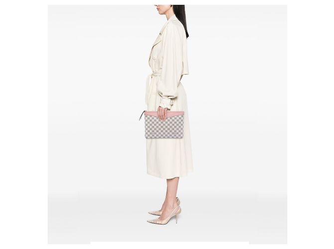 Pochette Giornaliera Damier Azur Bianca Louis Vuitton Bianco - vista 7