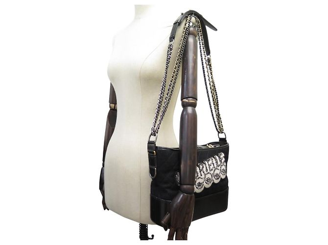 BAG CHANEL GABRIELLE GM IN PELLE CANVAS QUILTED NERA Nero - vista 7