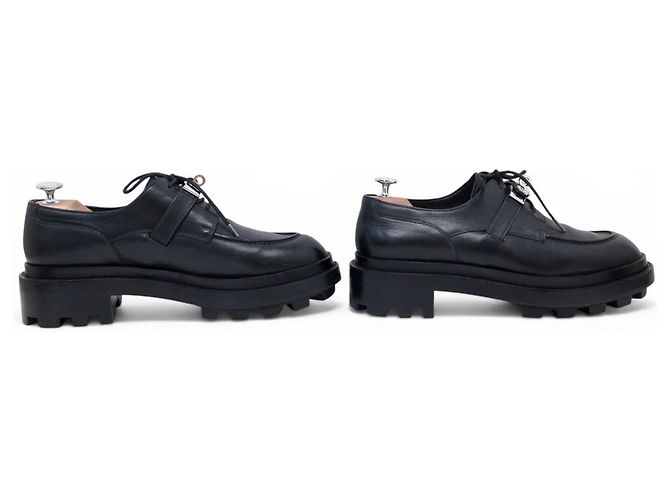 Hermès SCARPE HERMES RICHELIEUS FIRST H2229457ZH 41 PELLE NERA + SCATOLA Nero - vista 3