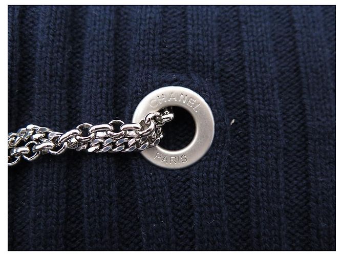 NEUER CHANEL-PULLOVER GRÖSSE 34 S P59746 AUS NAVY-WOLLE Marineblau - Ansicht 10