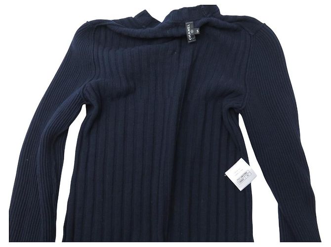 NEUER CHANEL-PULLOVER GRÖSSE 34 S P59746 AUS NAVY-WOLLE Marineblau - Ansicht 4