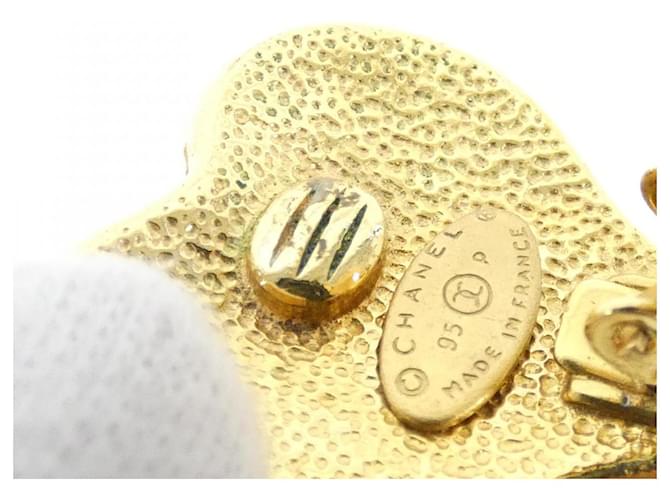 Orecchini vintage Chanel D'oro Metallico - vista 5