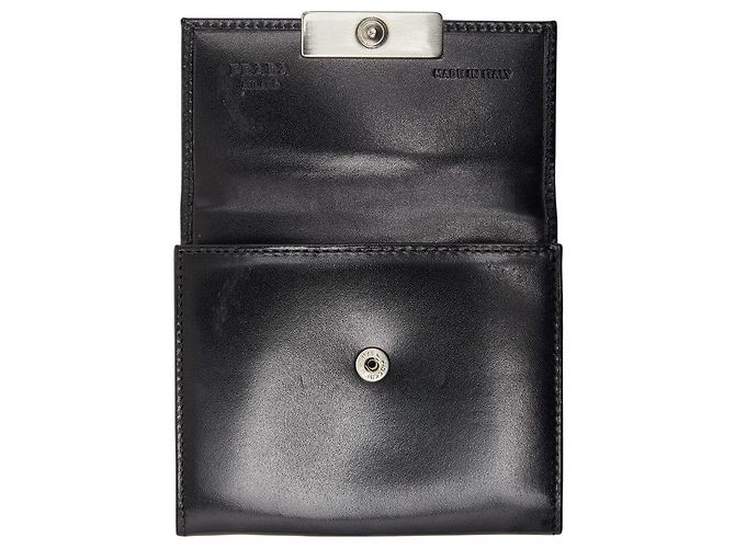 Prada Logo Leder-Münzfach Schwarz - Ansicht 6