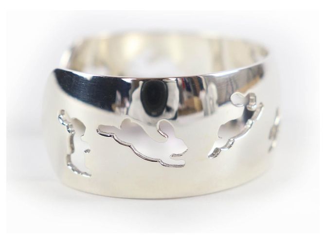 Bracciale in argento 925 con motivo coniglio Hermès Metallico - vista 4