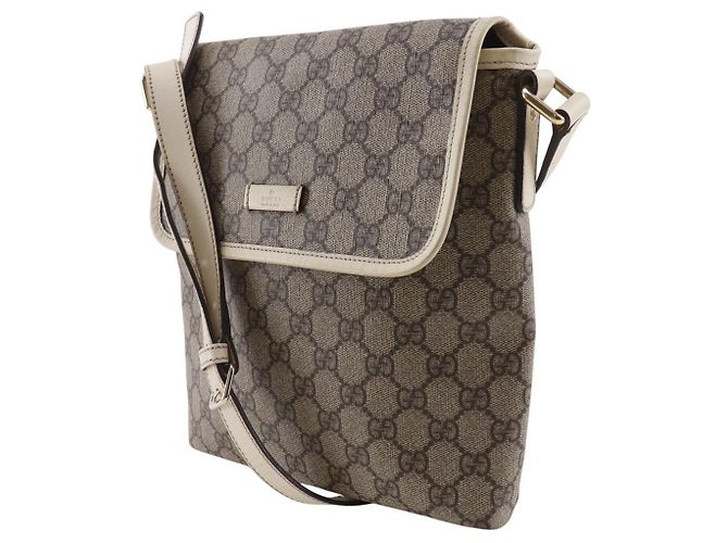 Borsa a Spalla Gucci GG Supreme in Tela Marrone Beige - vista 2