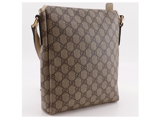 Borsa a Spalla Gucci GG Supreme in Tela Marrone Beige - vista 3