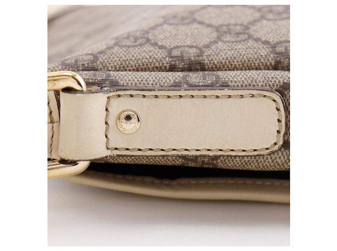 Borsa a Spalla Gucci GG Supreme in Tela Marrone Beige - vista 7