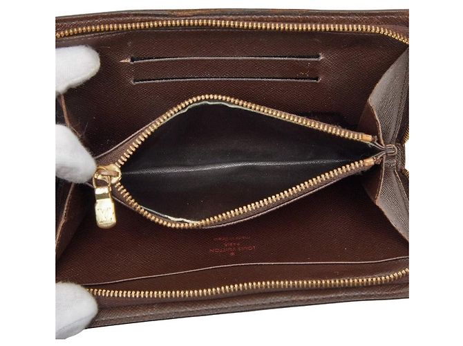 Portafoglio lungo con zip Damier Louis Vuitton Metallico Bronzo - vista 7