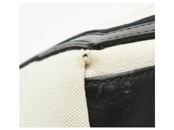Balenciaga Navy Cabas Canvas-Leder-Handtasche Weiß - Ansicht 5