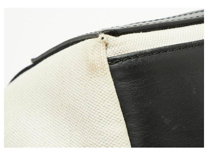 Balenciaga Navy Cabas Canvas-Leder-Handtasche Weiß - Ansicht 7