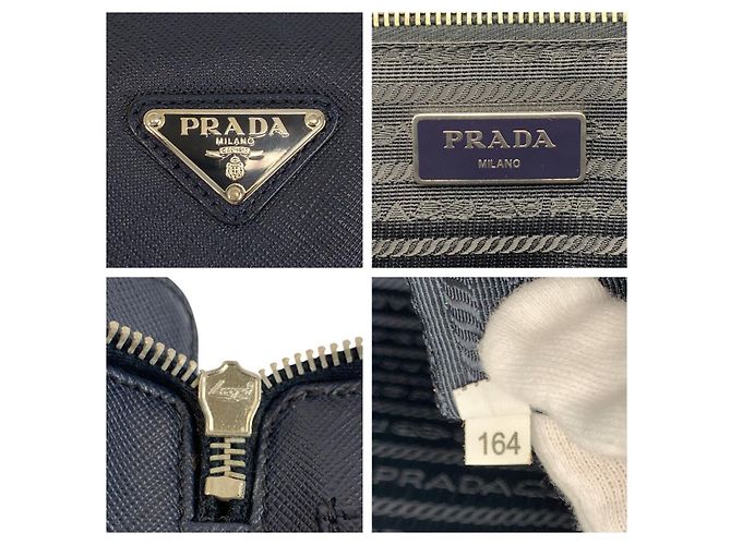 Pasta de couro Saffiano Prada Azul - vista 3