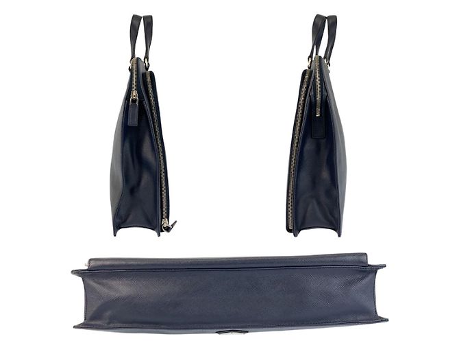 Pasta de couro Saffiano Prada Azul - vista 7