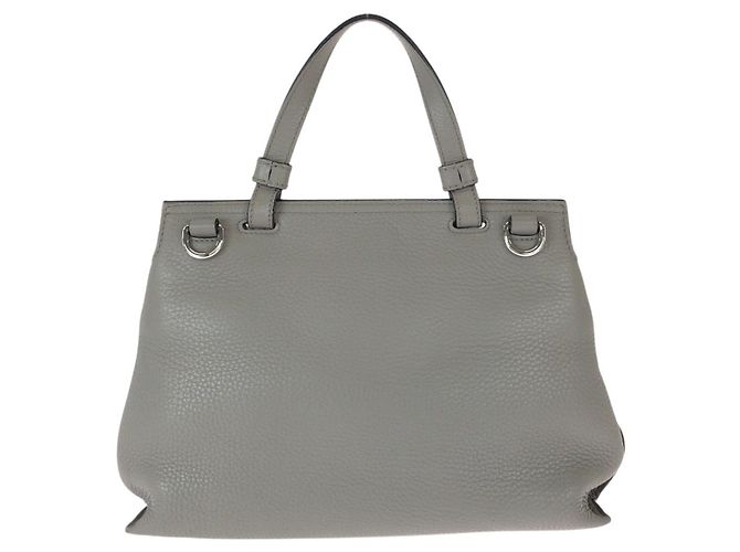 Borsa a mano 2 in 1 in pelle Gucci Bamboo Grigio - vista 2