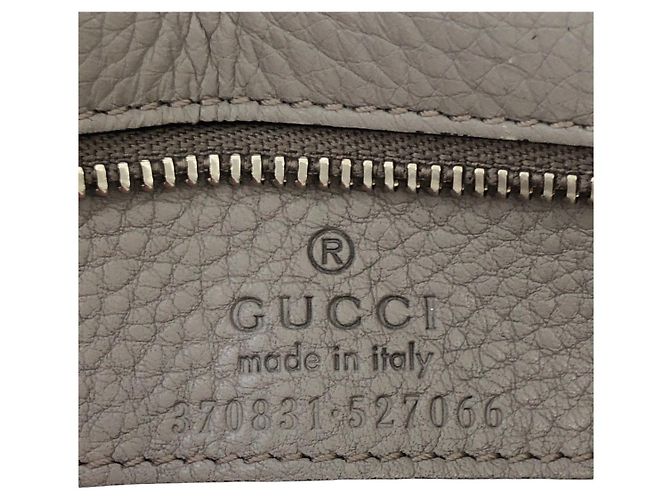 Borsa a mano 2 in 1 in pelle Gucci Bamboo Grigio - vista 4