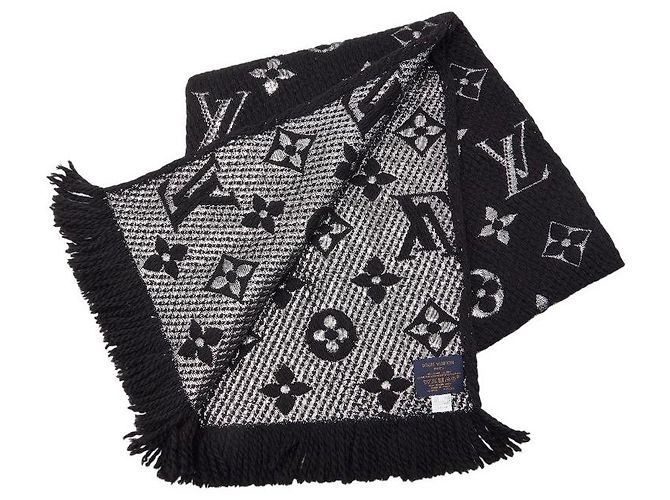 Sciarpa Logomania Shine in Lana e Seta Louis Vuitton Nero - vista 2