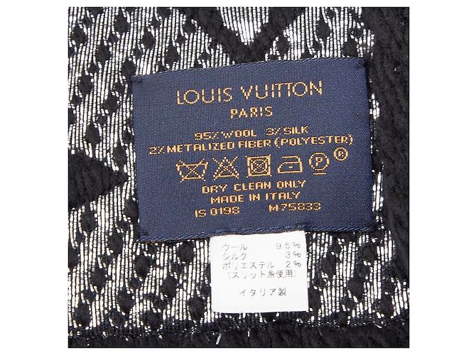 Sciarpa Logomania Shine in Lana e Seta Louis Vuitton Nero - vista 3