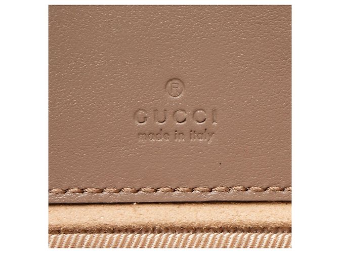 Gucci Matelassé Pelle GG Marmont Piccola Borsa a Spalla Marrone Beige - vista 8