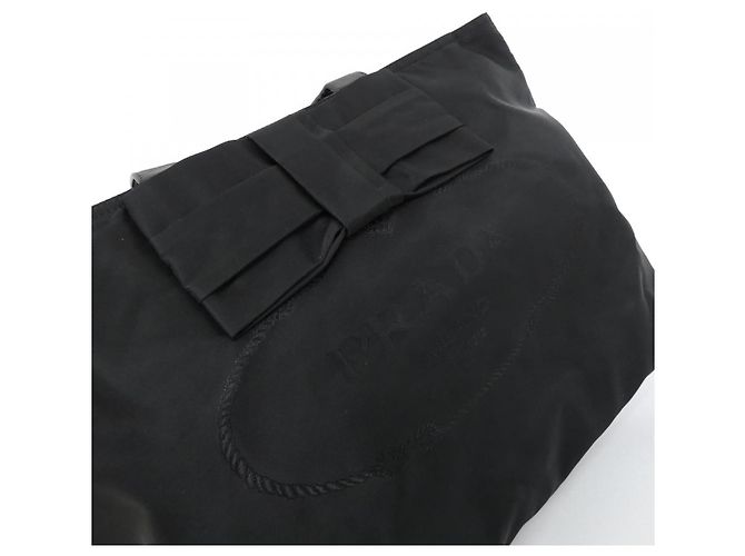 Prada 1BG052 Jacquard Fiocco Tasche Schwarz - Ansicht 4