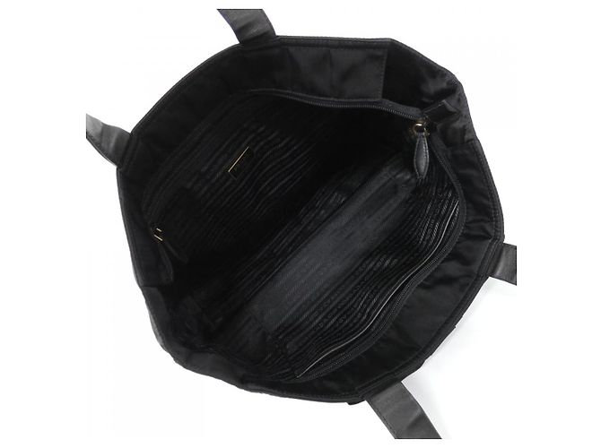 Prada 1BG052 Jacquard Fiocco Tasche Schwarz - Ansicht 8