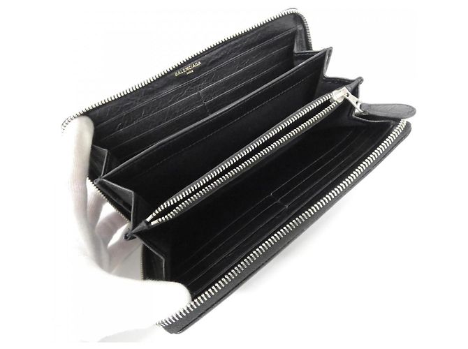 Balenciaga Leder Langbörse Schwarz - Ansicht 6