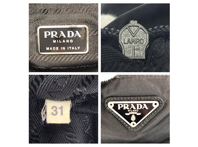 Bolsa de ombro em nylon tessuto com logo triangular Prada Preto - vista 3