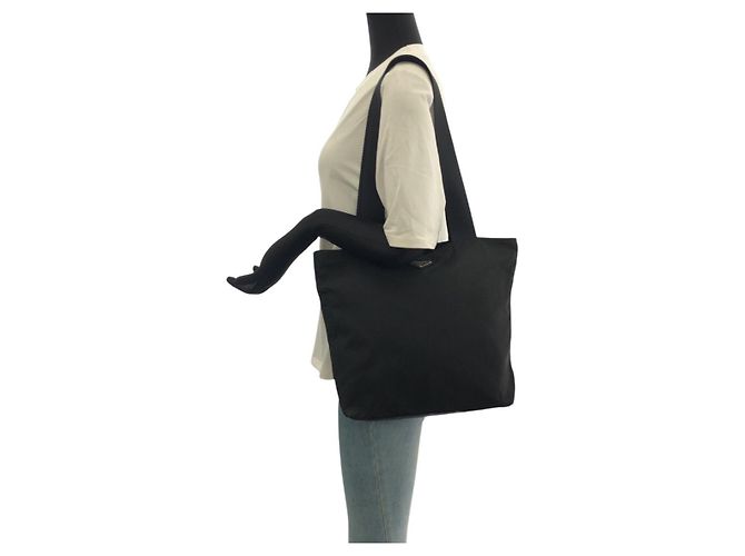 Bolsa de ombro em nylon tessuto com logo triangular Prada Preto - vista 6