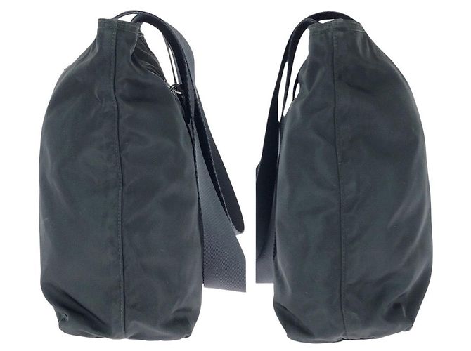 Bolsa de ombro em nylon tessuto com logo triangular Prada Preto - vista 7