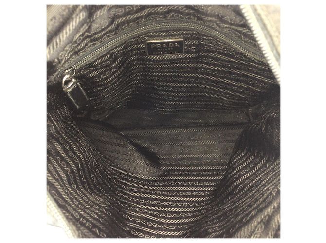 Bolsa de ombro em nylon tessuto com logo triangular Prada Preto - vista 8