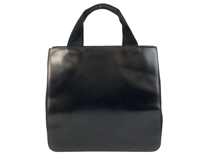 Tote Borsa a mano Prada Tessuto in pelle e nylon Nero - vista 2