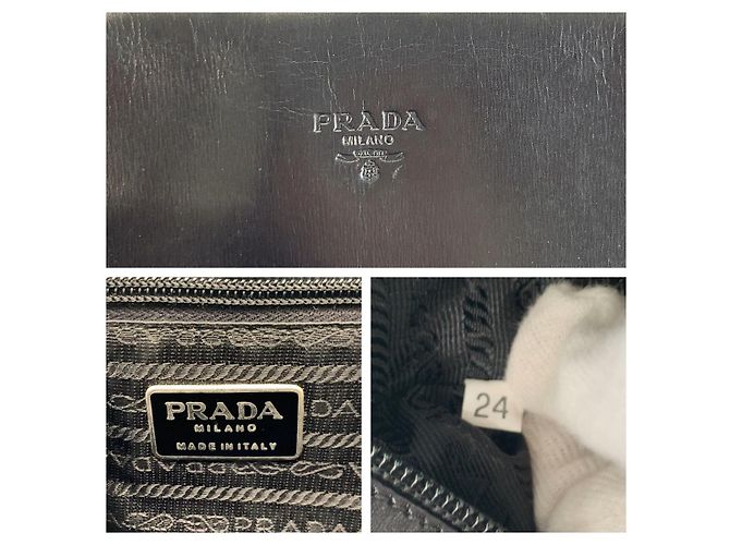 Tote Borsa a mano Prada Tessuto in pelle e nylon Nero - vista 3