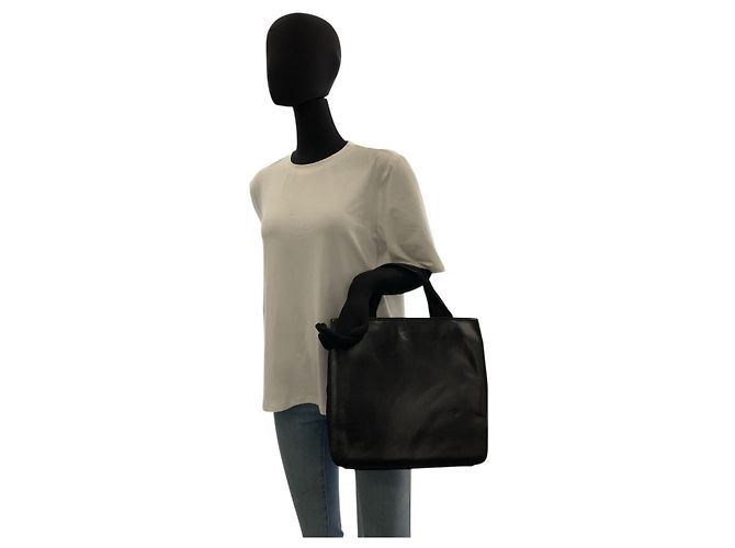 Tote Borsa a mano Prada Tessuto in pelle e nylon Nero - vista 6