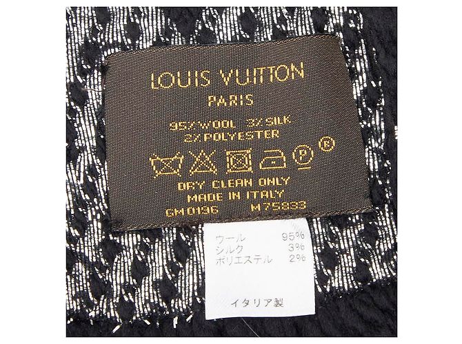 Sciarpa Logomania Shine in Lana e Seta Louis Vuitton Nero - vista 3