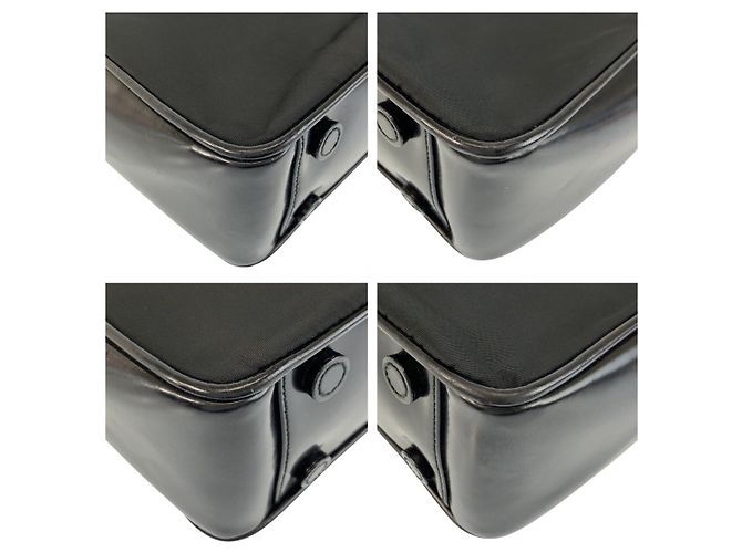 Prada Nylon-Leder Tessuto Logo Tote Schwarz - Ansicht 4