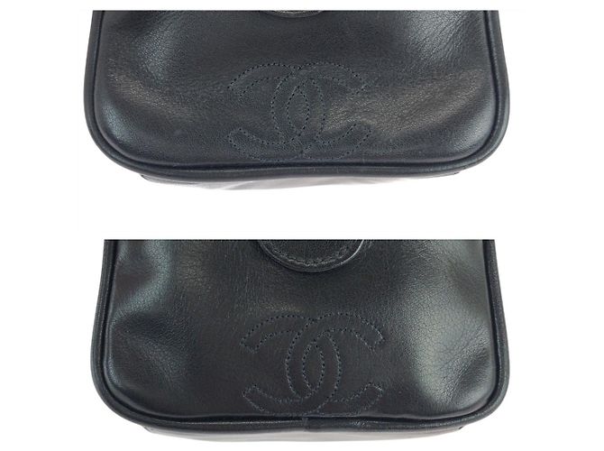 Bicolor Leder Kosmetiktasche von Chanel Schwarz - Ansicht 5