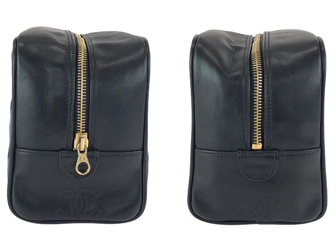 Bicolor Leder Kosmetiktasche von Chanel Schwarz - Ansicht 7